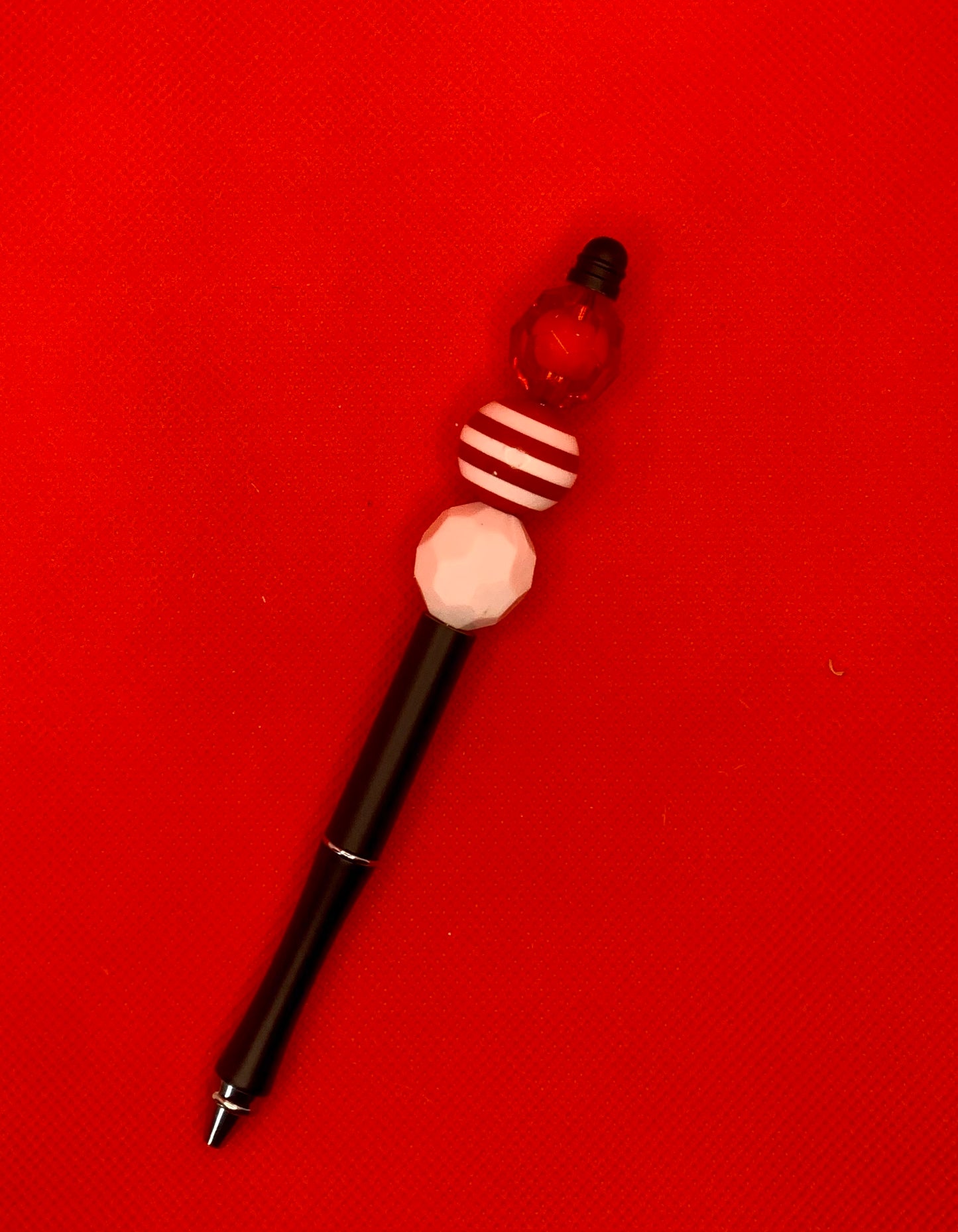 Red & White Black Metal Twist Pen