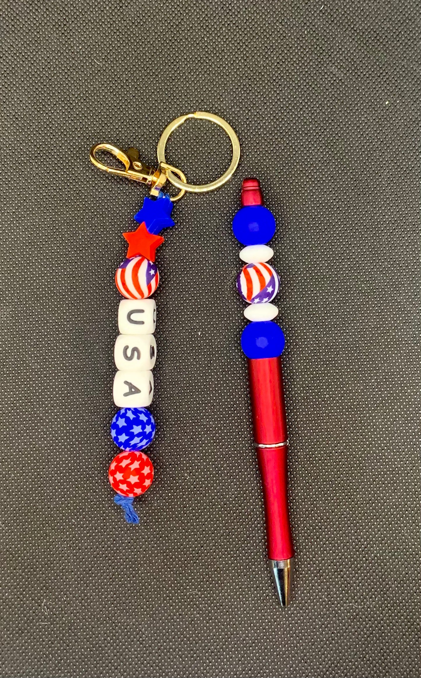 Patriotic Keychain/Twist Pen Gift Set