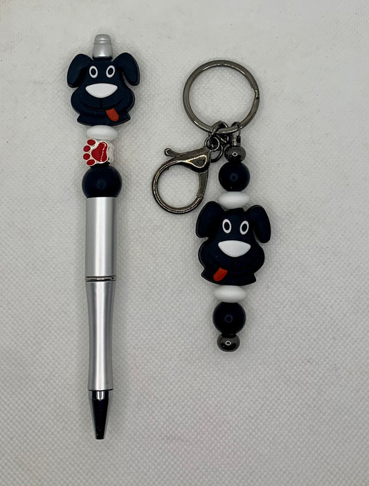 Dog Keychain/Twist Pen Gift Set