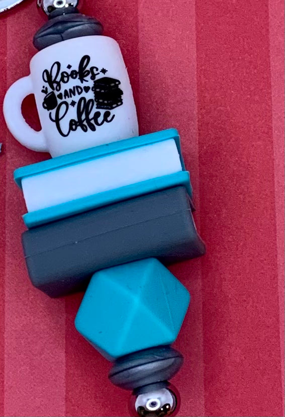 Blue Books & Coffee Twist Pen/Keychain Gift Set