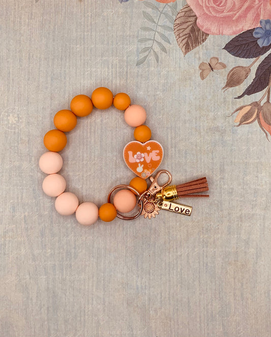 “Love & Peace” Wristlet Keychain
