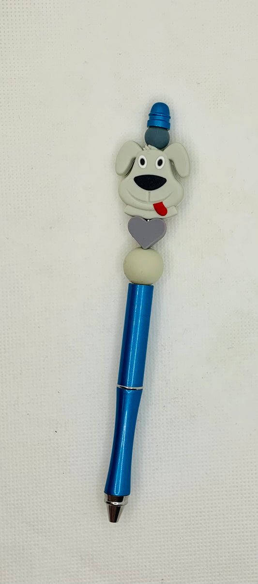 Grey Dog Silicone Bead Pen