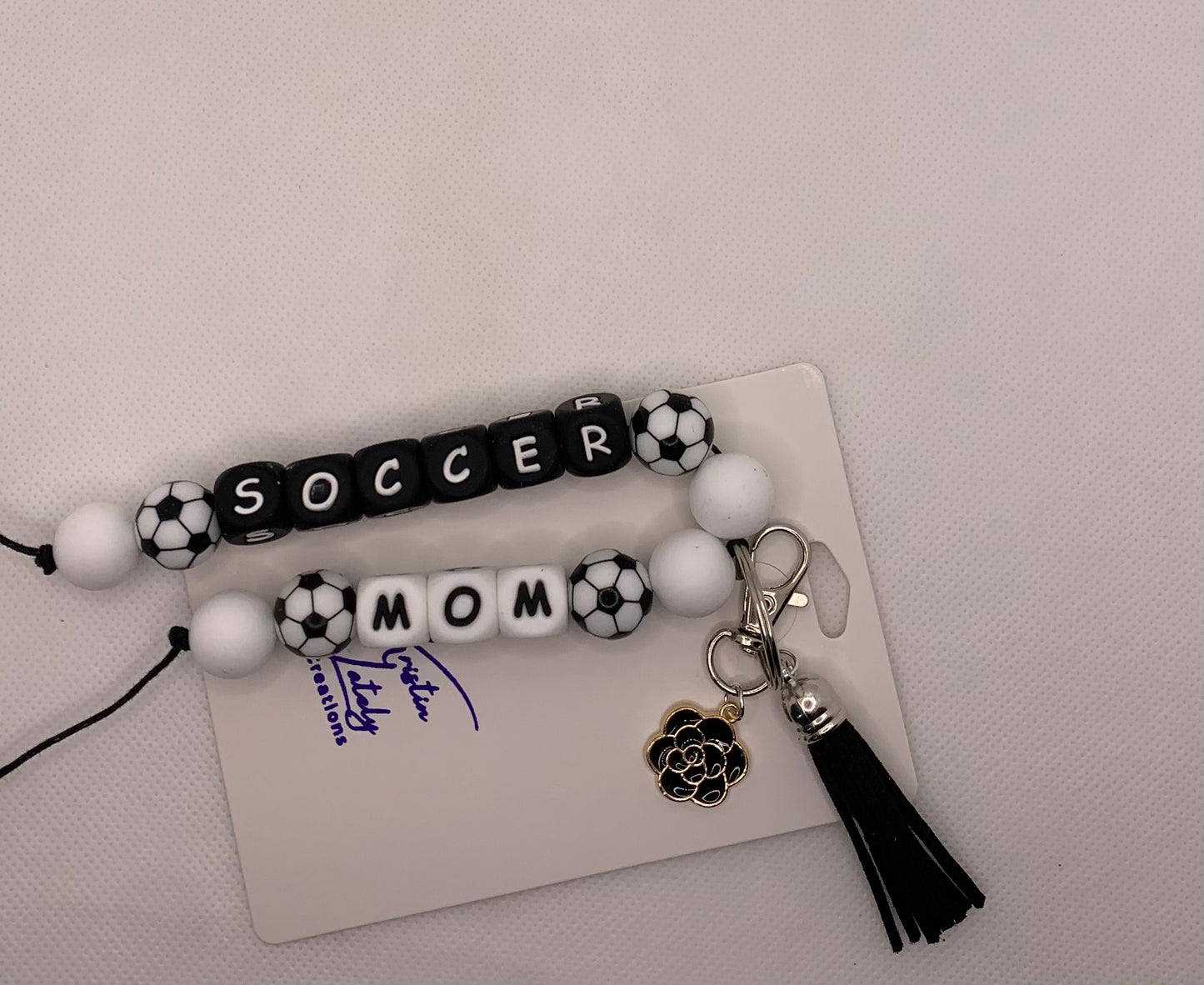Soccer Mom Silicone Bead Keychain
