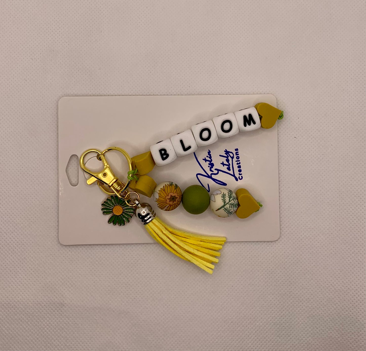 Bloom Yellow Silicone Bead Keychain