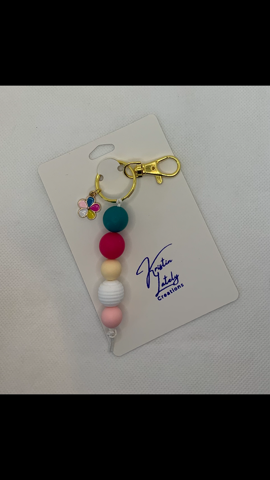 Colorful Silicone Bead Keychain