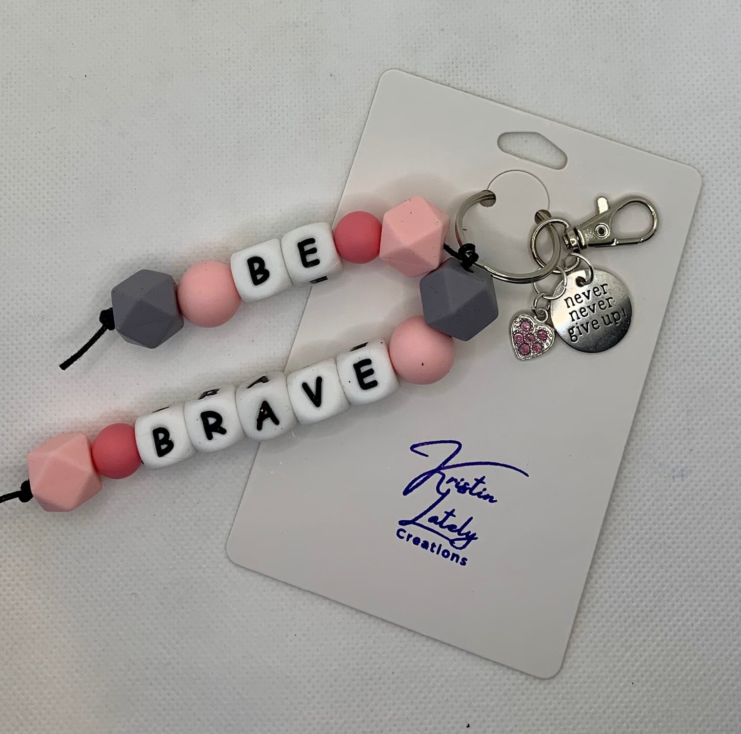 Be Brave Silicone Bead Keychain